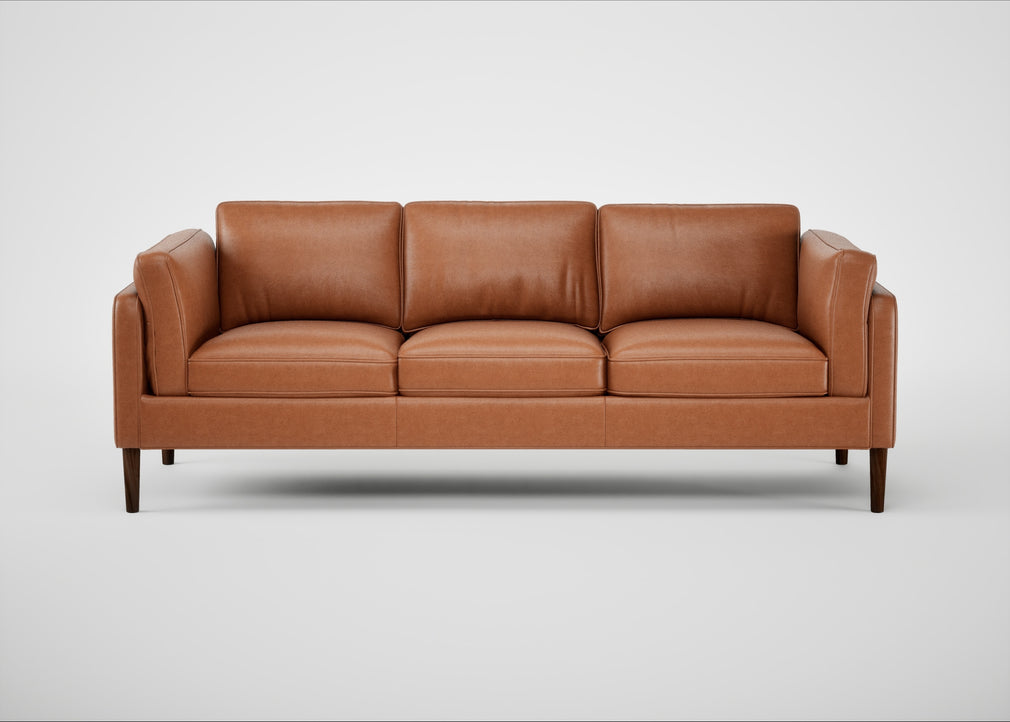 Sonno 4 Seater Sofa Linea Leather Brown 680 / Walnut