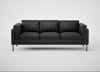 Sonno 4 Seater Sofa Linea Leather Black 622 / Natural