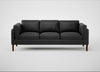 Sonno 4 Seater Sofa Linea Leather Black 622 / Walnut