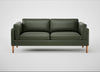 Sonno 3 Seater Sofa Leather Stonewash Vintage Green 278 / Natural