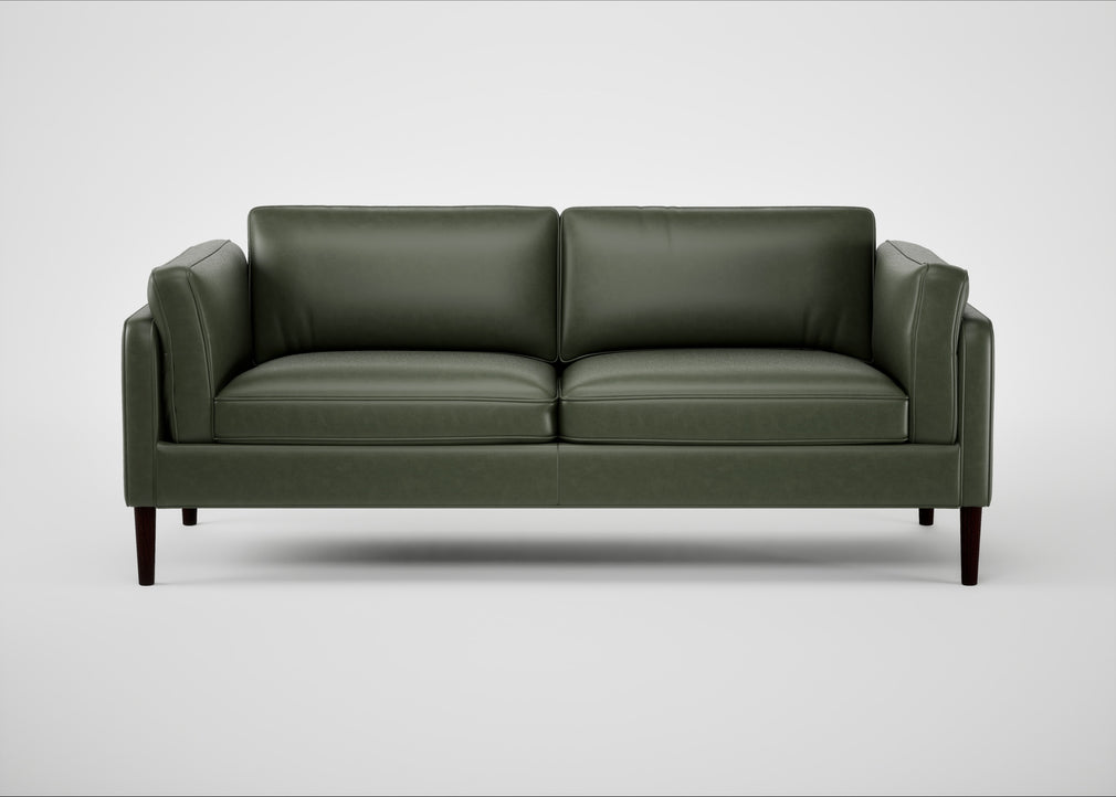 Sonno 3 Seater Sofa Leather Stonewash Vintage Green 278 / Wenge Black