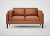 Sonno 2 Seater Sofa Linea Leather Brown 680 / Walnut