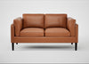 Sonno 2 Seater Sofa Linea Leather Brown 680 / Wenge Black