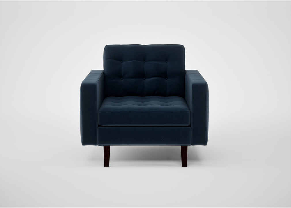 Hepburn Armchair Nobilis Velvet Night / Wenge Black