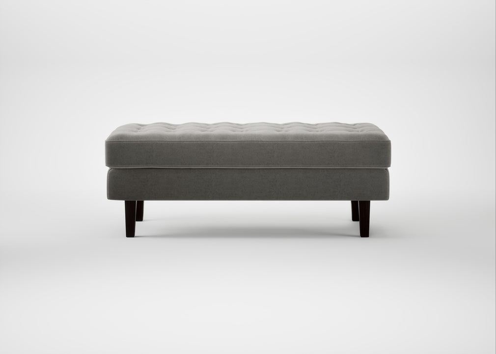 Hepburn Ottoman Nobilis Velvet Dolphin / Wenge Black