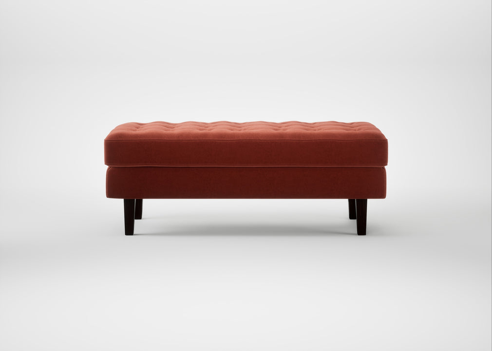 Hepburn Ottoman Nobilis Velvet Rust / Natural