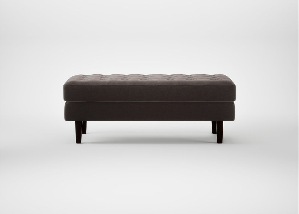 Hepburn Ottoman Nobilis Velvet Sable / Wenge Black
