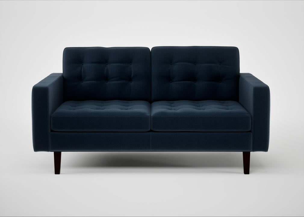 Hepburn 2 Seater Sofa Nobilis Velvet Night / Wenge Black