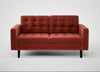 Hepburn 2 Seater Sofa Nobilis Velvet Rust / Wenge Black