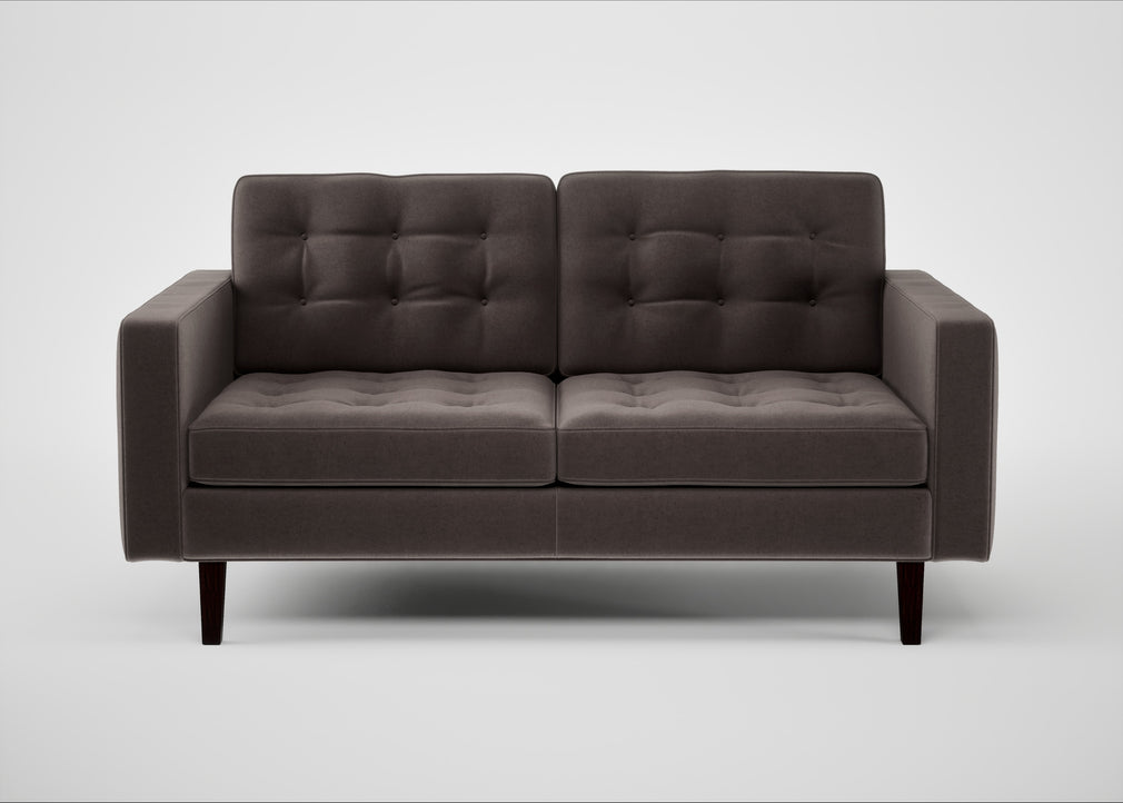 Hepburn 2 Seater Sofa Nobilis Velvet Sable / Wenge Black
