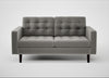 Hepburn 2 Seater Sofa Nobilis Velvet Dolphin / Wenge Black