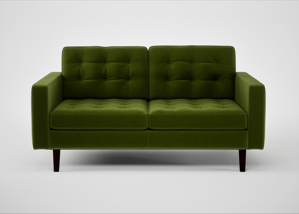 Hepburn 2 Seater Sofa Nobilis Velvet Leaf / Wenge Black