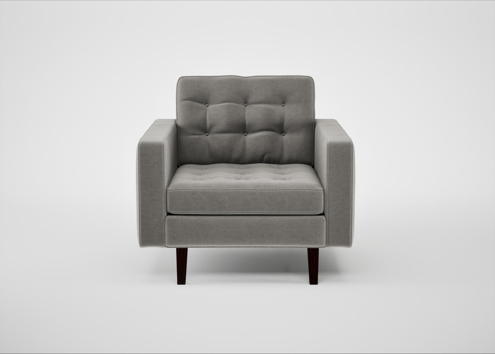Hepburn Armchair Nobilis Velvet Dolphin / Wenge Black
