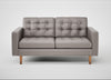 Hepburn 2 Seater Sofa Daino Leather Elephant / Natural