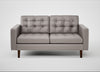 Hepburn 2 Seater Sofa Daino Leather Elephant / Walnut