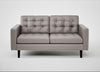 Hepburn 2 Seater Sofa Daino Leather Elephant / Wenge Black