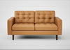 Hepburn 2 Seater Sofa Daino Leather Parchment / Walnut