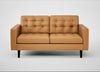 Hepburn 2 Seater Sofa Daino Leather Parchment / Wenge Black