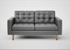 Hepburn 2 Seater Sofa Daino Leather Steel / Natural