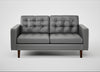 Hepburn 2 Seater Sofa Daino Leather Steel / Walnut