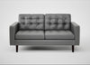 Hepburn 2 Seater Sofa Daino Leather Steel / Wenge Black