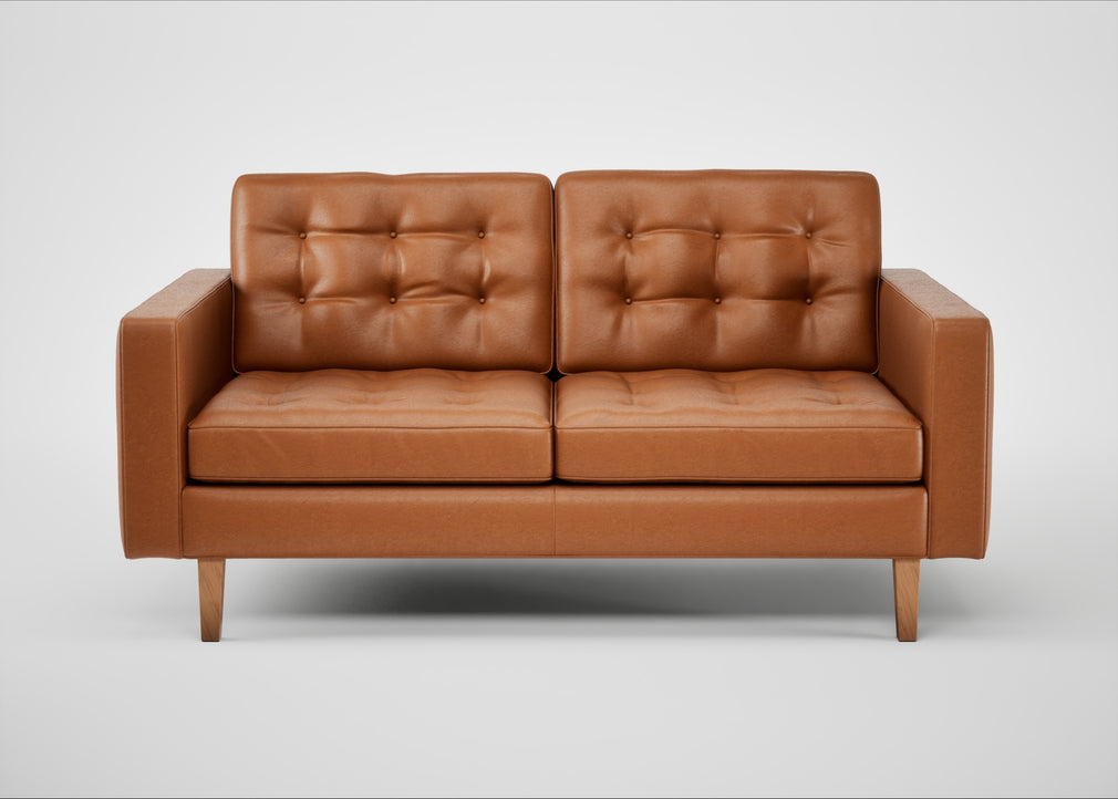 Hepburn 2 Seater Sofa Daino Leather Treacle / Natural