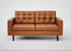 Hepburn 2 Seater Sofa Daino Leather Treacle / Walnut