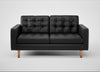Hepburn 2 Seater Sofa Linea Leather Black 622 / Natural