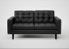 Hepburn 2 Seater Sofa Linea Leather Black 622 / Wenge Black