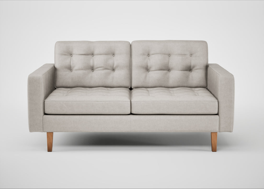 Hepburn 2 Seater Sofa Linea Leather White 634 / Natural