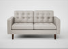 Hepburn 2 Seater Sofa Linea Leather White 634 / Walnut
