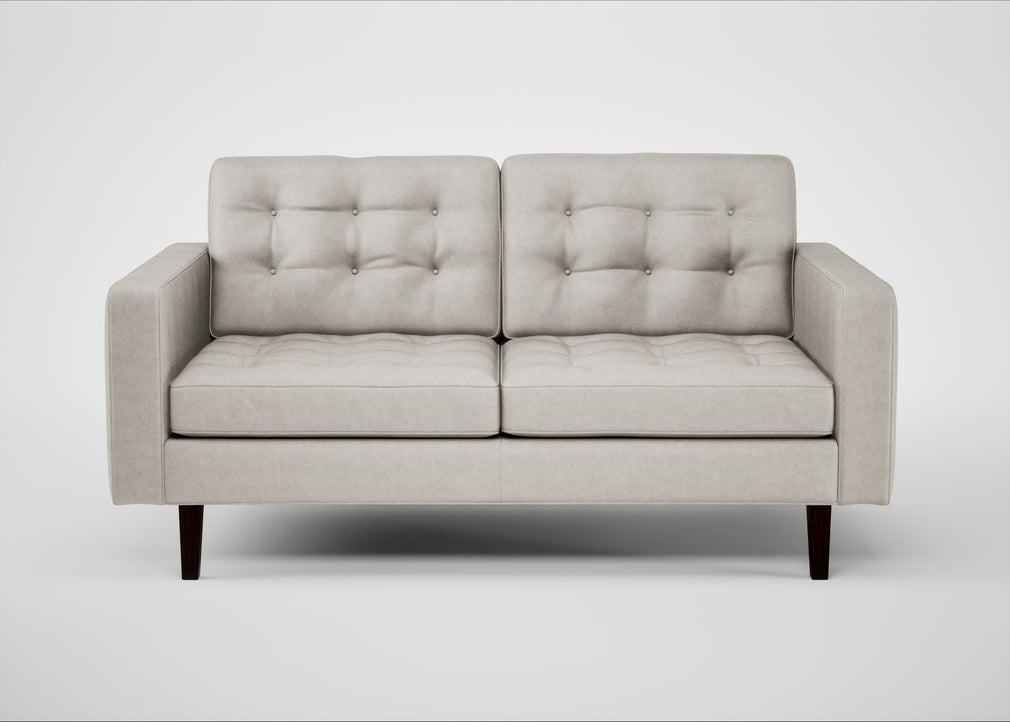Hepburn 2 Seater Sofa Linea Leather White 634 / Wenge Black