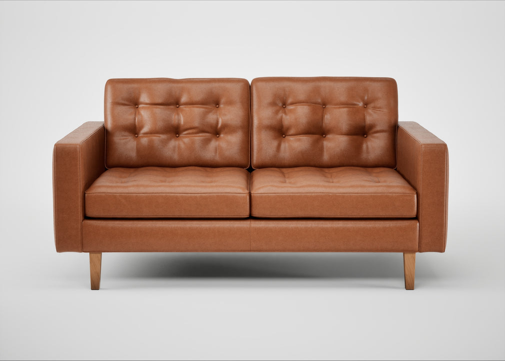 Hepburn 2 Seater Sofa Linea Leather Brown 680 / Natural