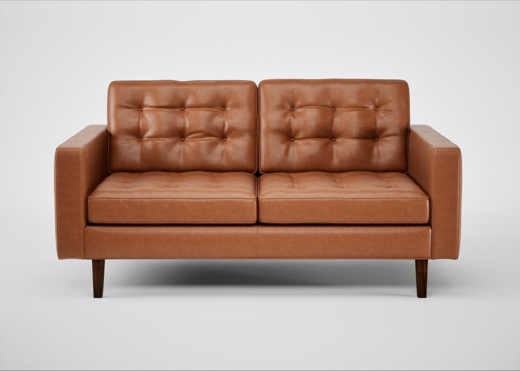 Hepburn 2 Seater Sofa Linea Leather Brown 680 / Walnut