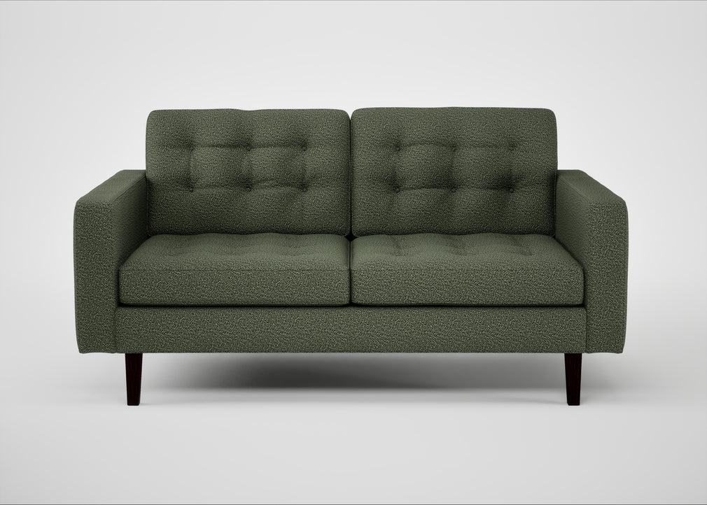 Hepburn 2 Seater Sofa Loop Boucle Forest / Wenge Black
