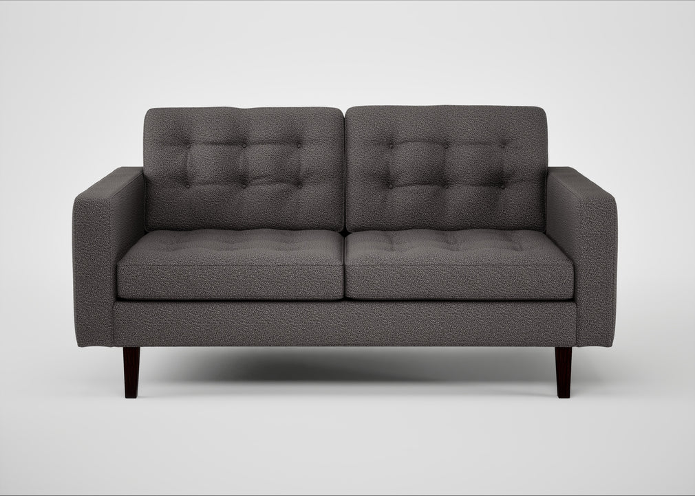 Hepburn 2 Seater Sofa Loop Boucle Granite / Wenge Black
