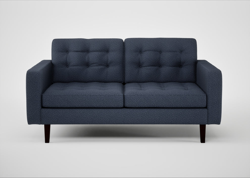 Hepburn 2 Seater Sofa Loop Boucle Navy / Wenge Black