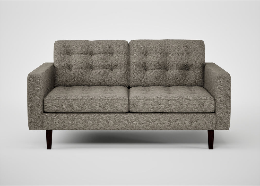 Hepburn 2 Seater Sofa Loop Boucle Taupe / Wenge Black