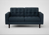 Hepburn 2 Seater Sofa Siena Cotton Deep Sea / Wenge Black