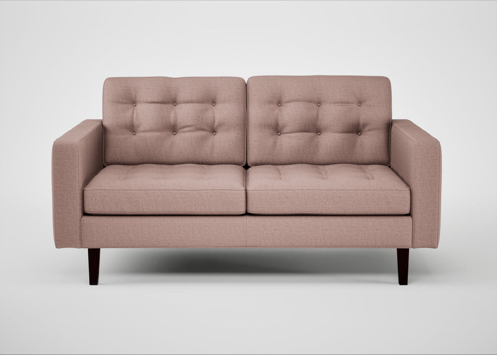 Hepburn 2 Seater Sofa Siena Cotton Dusky Pink / Wenge Black