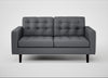 Hepburn 2 Seater Sofa Siena Cotton Shale Grey / Wenge Black
