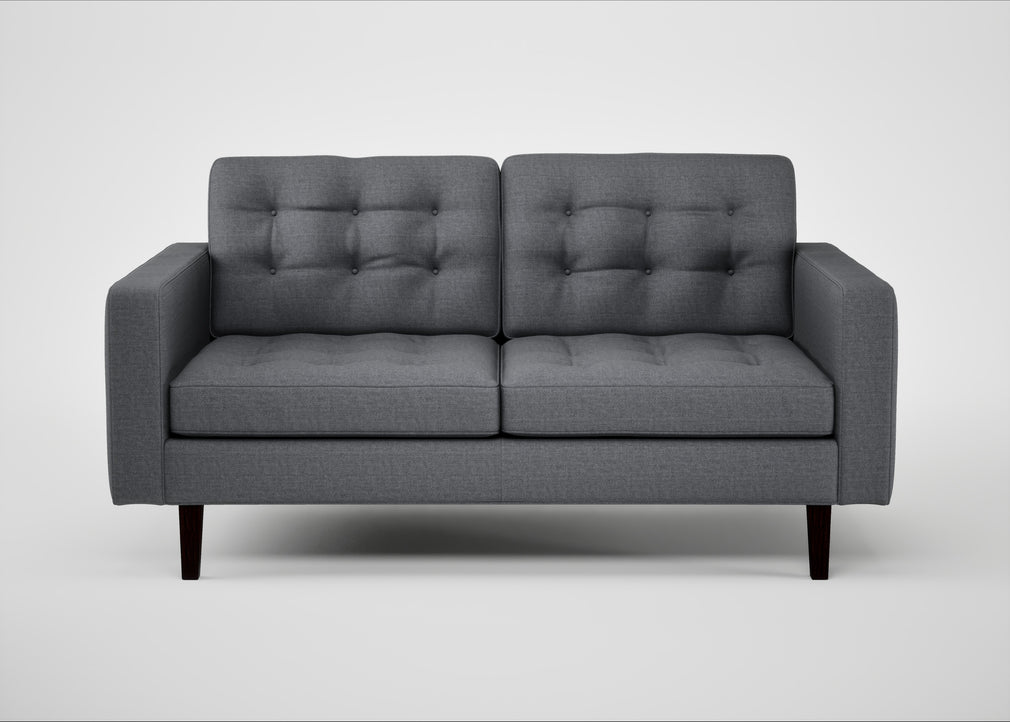 Hepburn 2 Seater Sofa Siena Cotton Shale Grey / Wenge Black