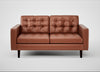 Hepburn 2 Seater Sofa Leather Stonewash Light Brown 274 / Walnut