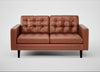 Hepburn 2 Seater Sofa Leather Stonewash Light Brown 274 / Wenge Black