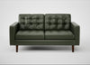 Hepburn 2 Seater Sofa Leather Stonewash Vintage Green 278 / Natural