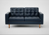 Hepburn 2 Seater Sofa Leather Stonewash Navy Blue 279 / Natural