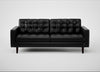 Hepburn 3 Seater Sofa Leather Stonewash Black 263 / Wenge