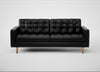 Hepburn 3 Seater Sofa Leather Stonewash Black 263 / Natural