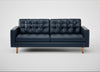 Hepburn 3 Seater Sofa Leather Stonewash Navy Blue 279 / Natural