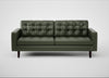 Hepburn 3 Seater Sofa Leather Stonewash Vintage Green 278 / Wenge